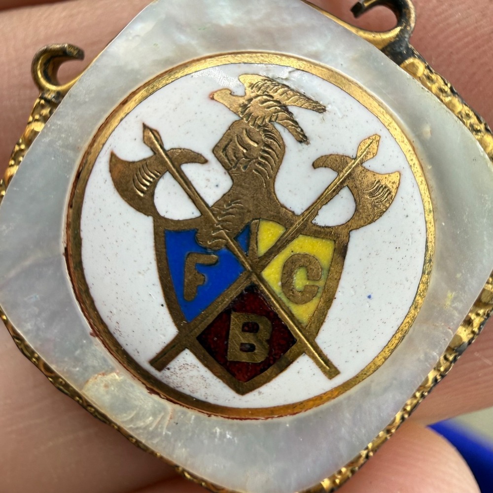 Vintage Knights of Pythias Pocket Watch Fob Pendant Masonic Gold Tone